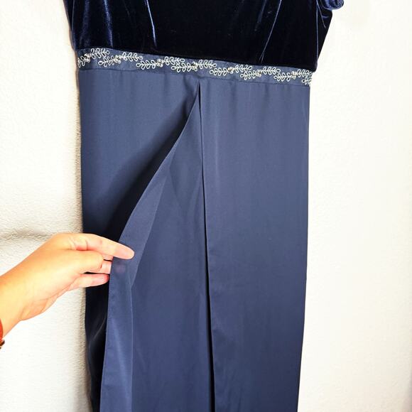 Vintage Michealangelo Coquette Velvet Empire Beaded Babydoll Maxi Gown Dress Y2K - Picture 3 of 10